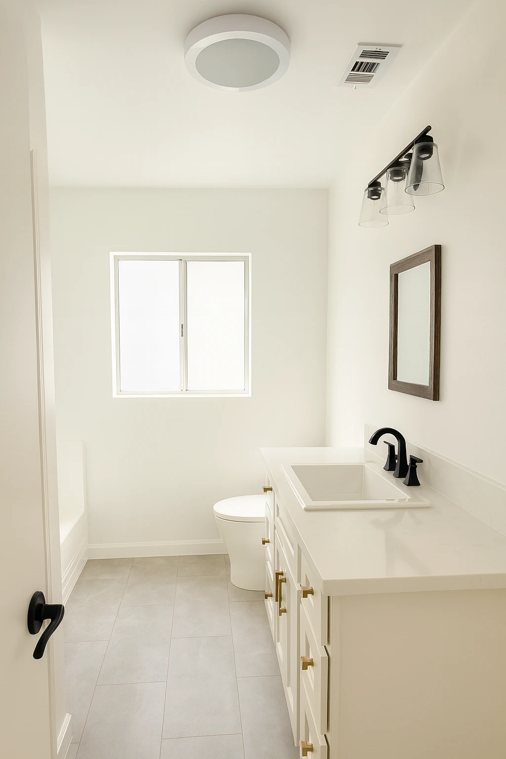 Modern bathroom remodel with fresh paint in Los Angeles